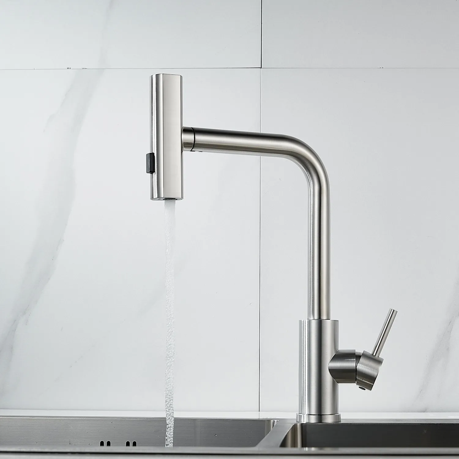 Смеситель для кухни с мультифункциональным изливом Shevanik S263L, сатин