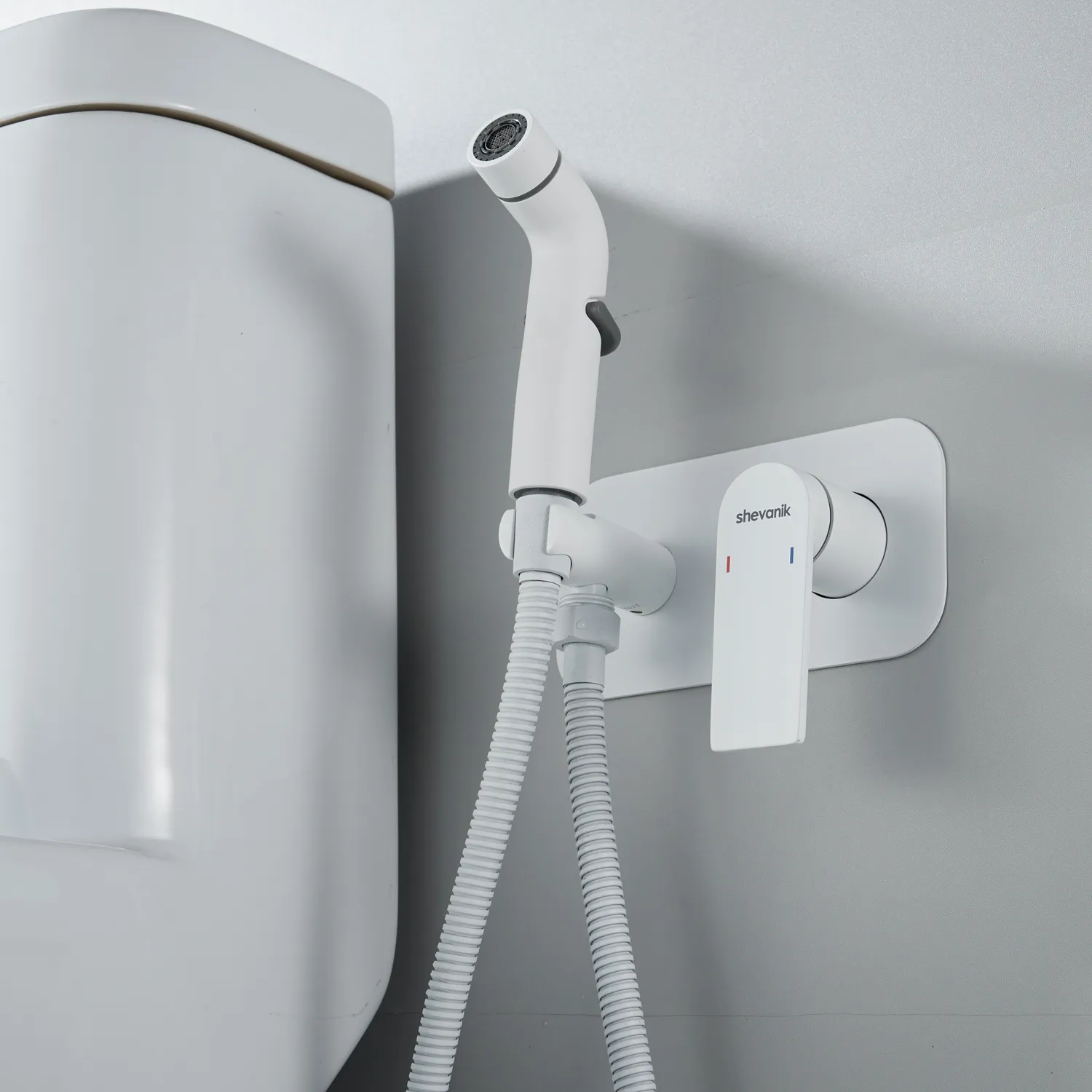 Гигиенический душ со смесителем Shevanik S4105C, белый