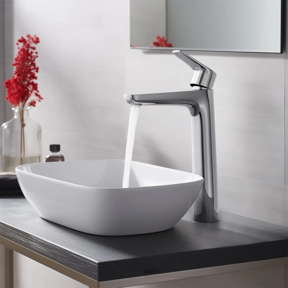 AQ1104CR БЕТТА смеситель для раковины 230, без донного клапана
