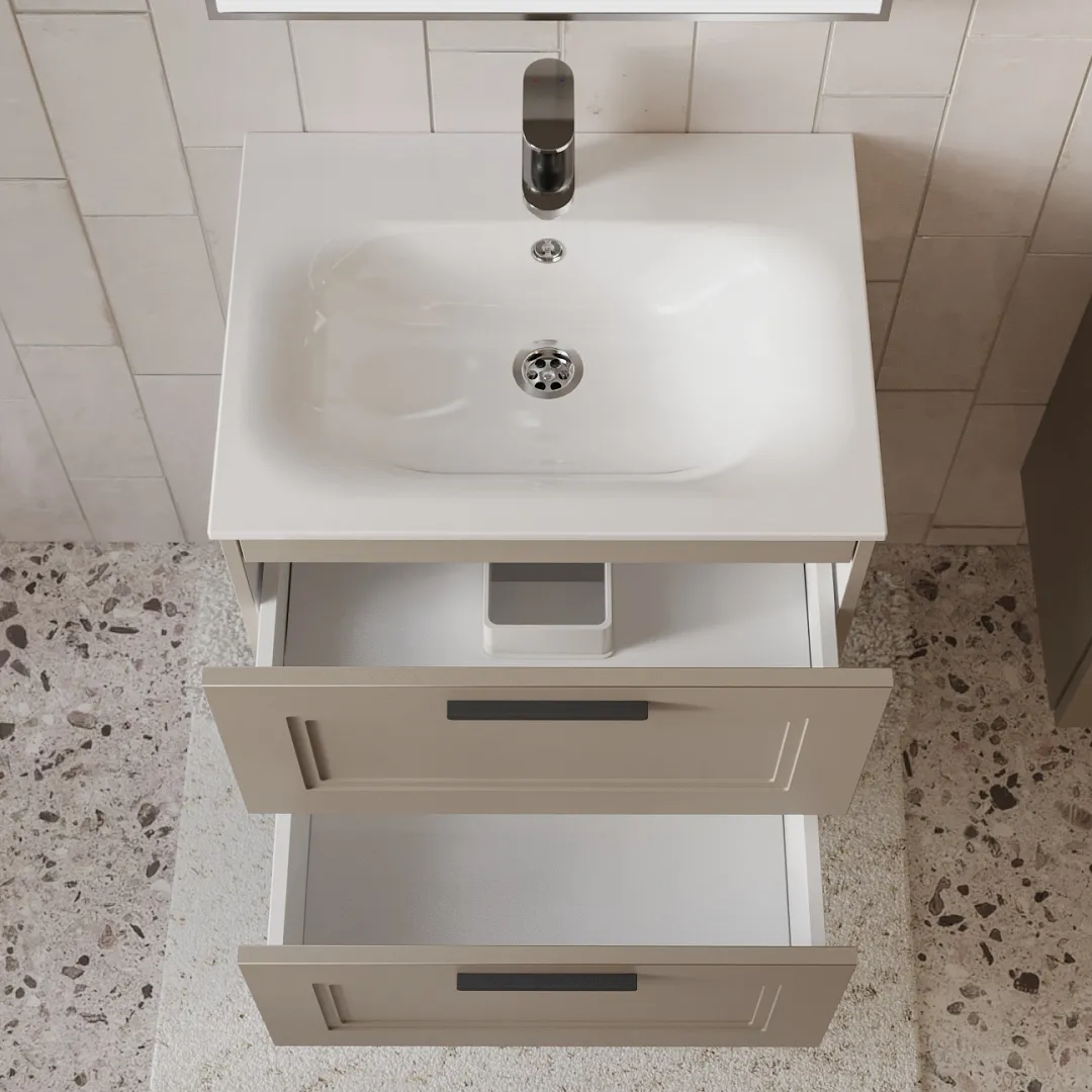 Тумба с раковиной подвесная (60см) Terminus Classik CLA10602200501O, капучино