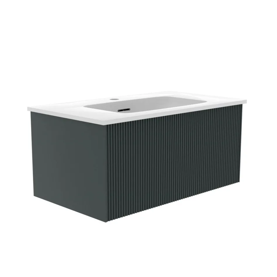 Тумба под раковину подвесная La Fenice Terra FNC-01-TER-G-80, серо-зеленая