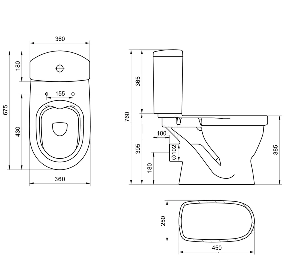 1.WH50.1.835 АЛЬКОР унитаз-компакт rimless (безободковый) 2РА ДС SC