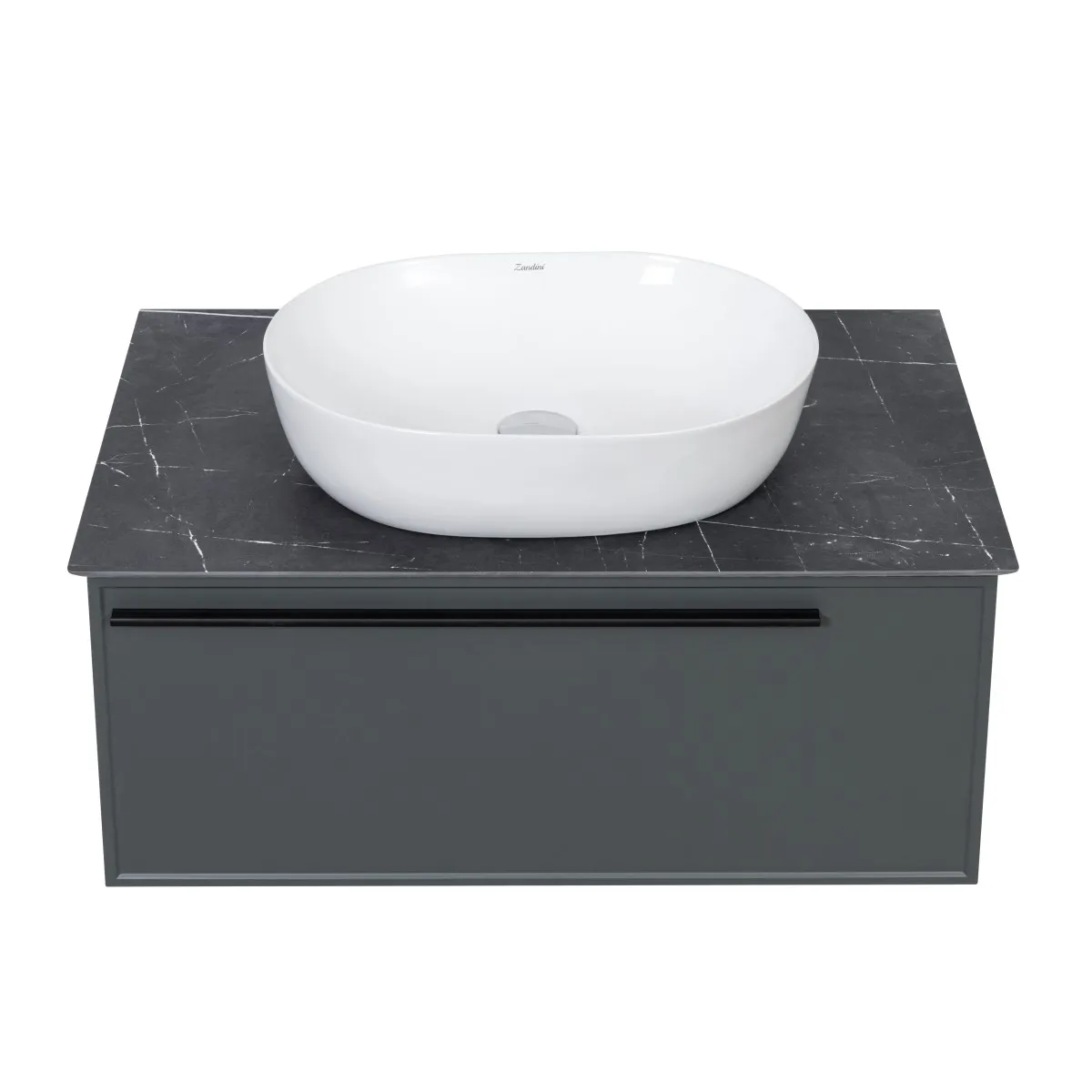 Тумба под раковину подвесная La Fenice Elba FNC-01-ELB-G-80, серо-зеленая