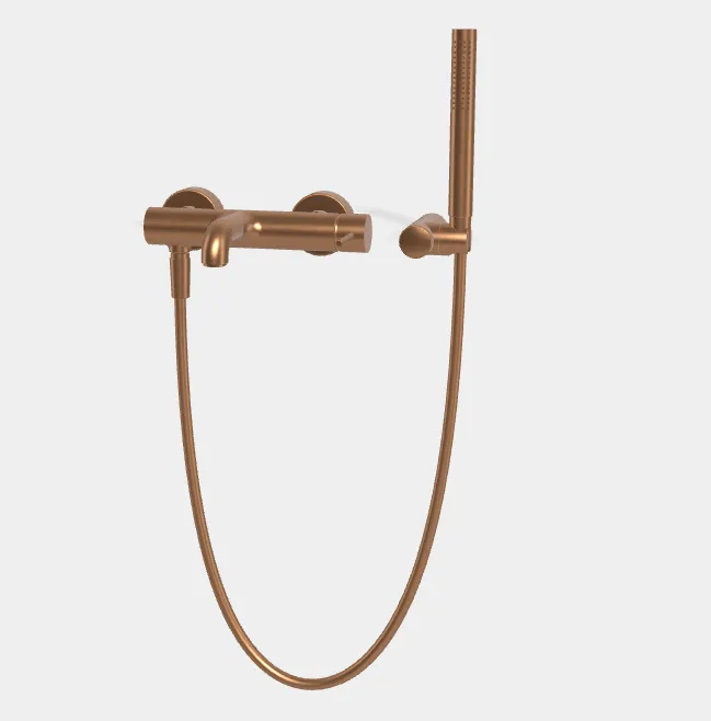 Смеситель для ванны и душа Fima Carlo Frattini Spillo Up, бронза брашированная янтарная (F3034NZS)