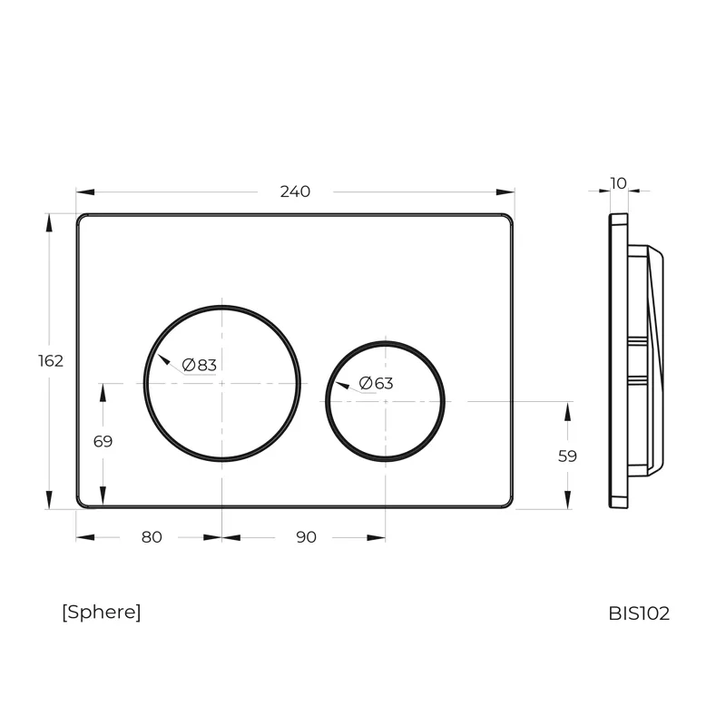 Клавиша смыва Knotlor BIS102C, хром