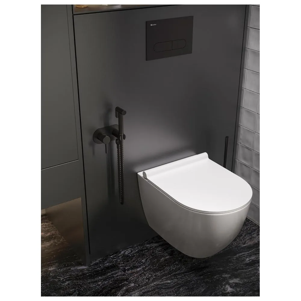 Гигиенический душ со смесителем встраиваемый Knotlor FHS01S1BL, черный