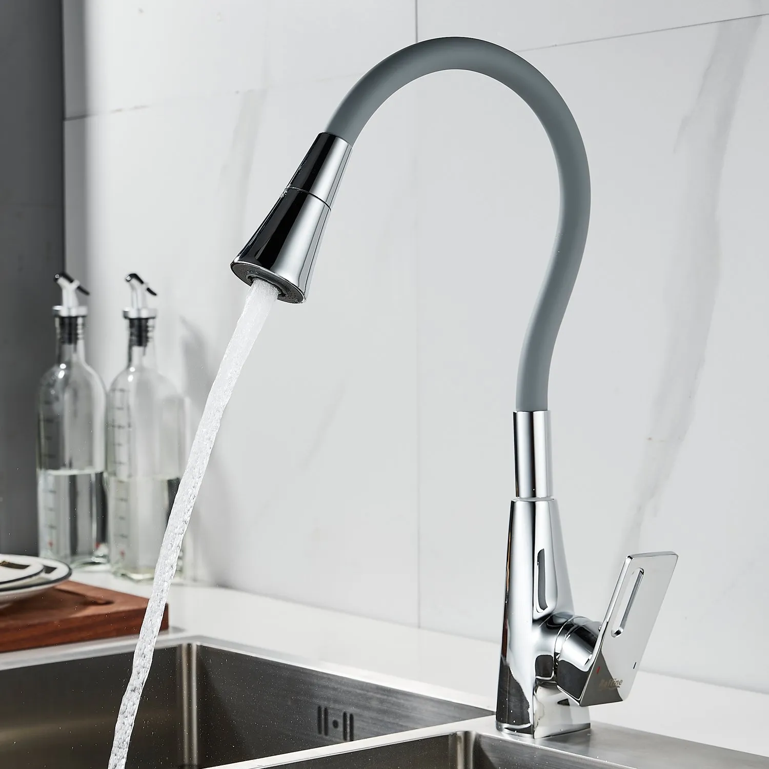 Смеситель для кухни с гибким изливом Raffine F313-9, хром