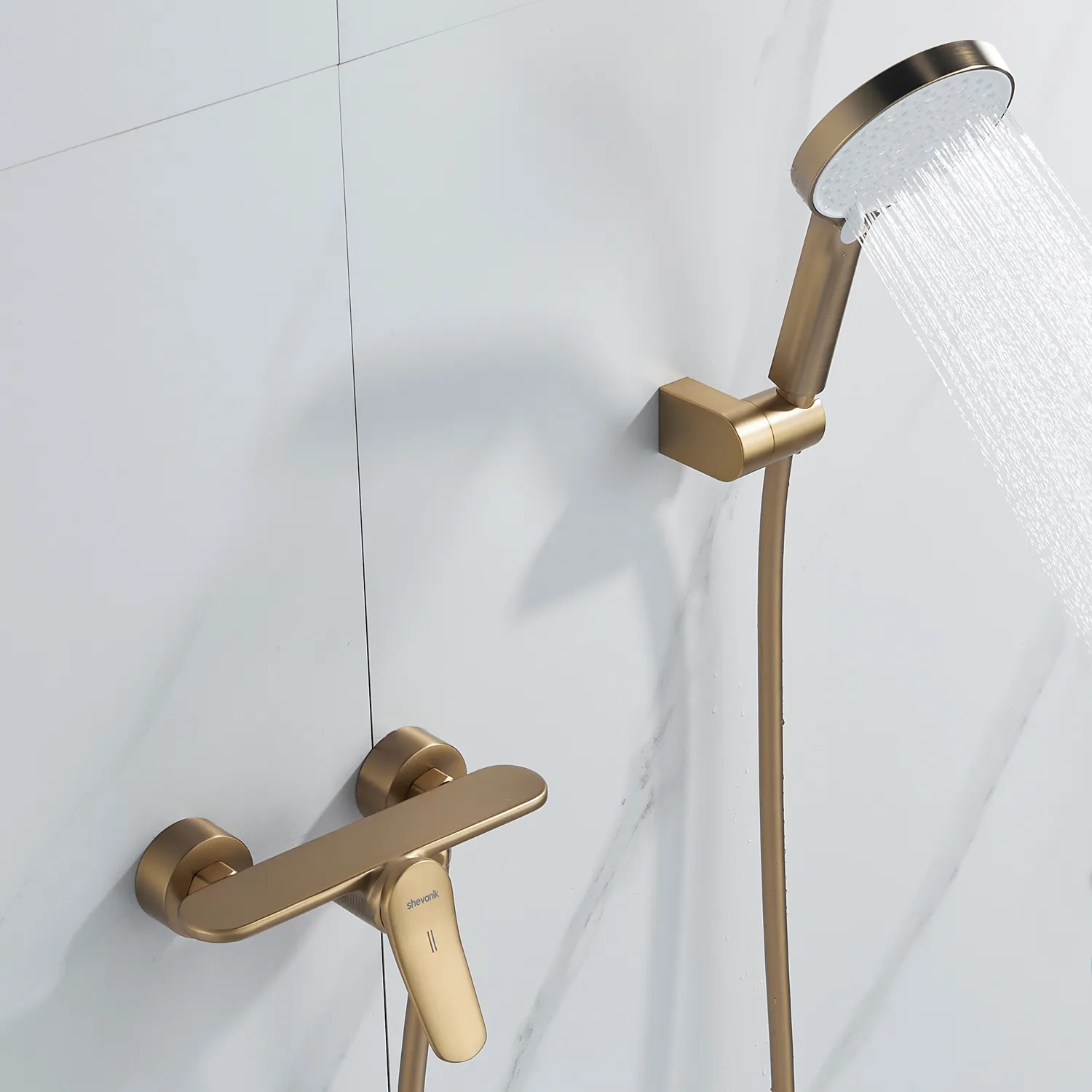 Смеситель для душа Shevanik S4716G, золотой сатин