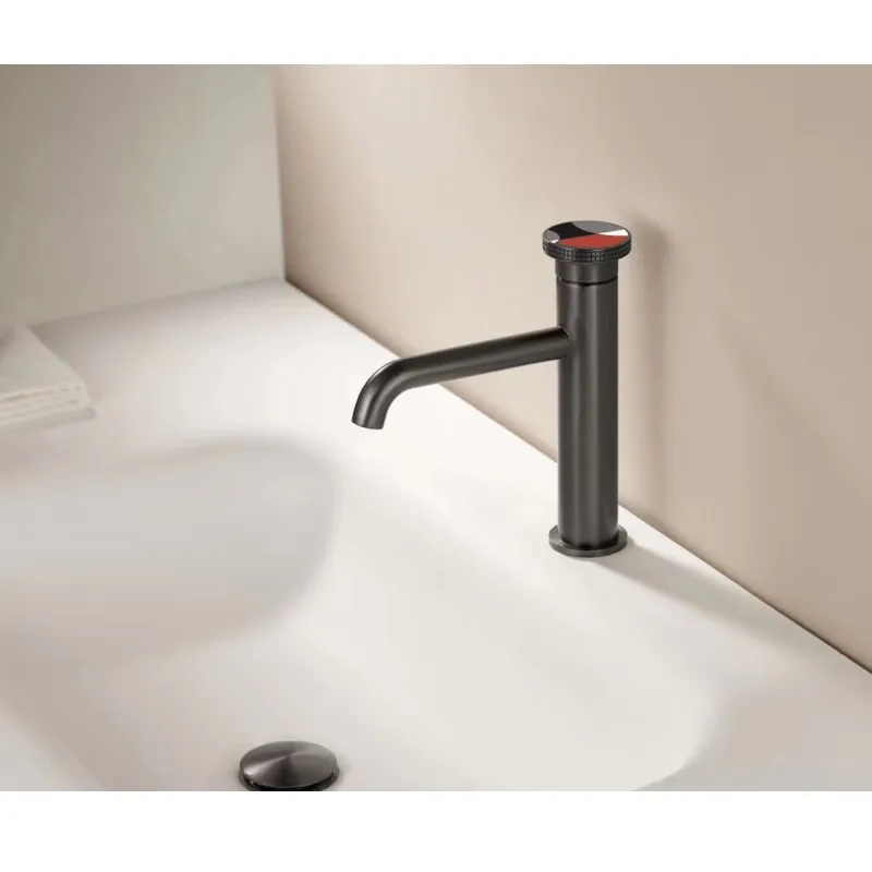 Смеситель для раковины Bronze de Luxe 9009GM-R, графит/красный