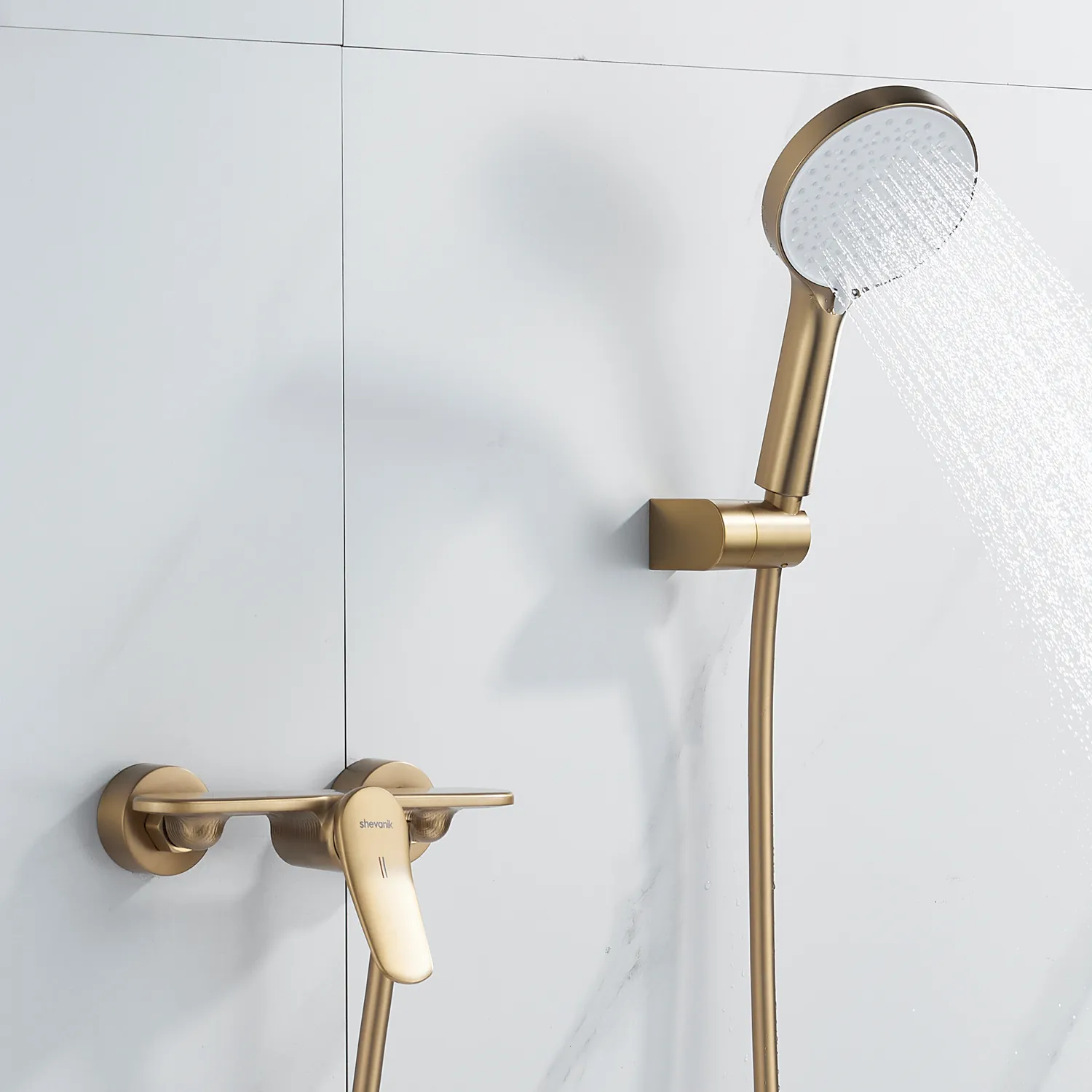 Смеситель для душа Shevanik S4716G, золотой сатин