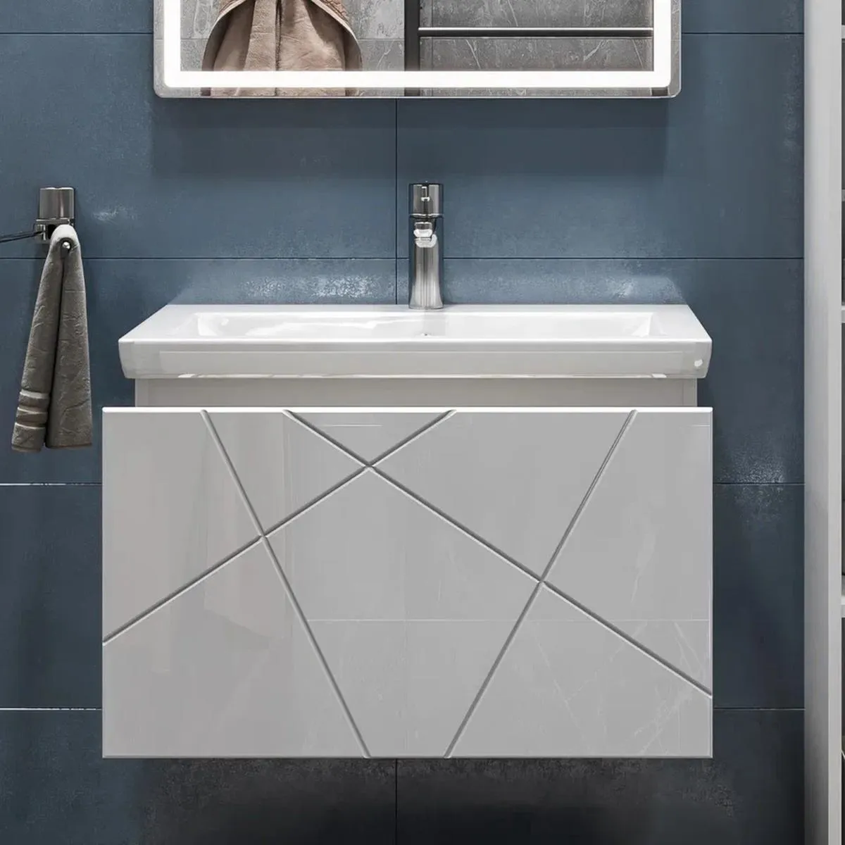 Тумба с раковиной подвесная VIGO Geometry 034, 70 см