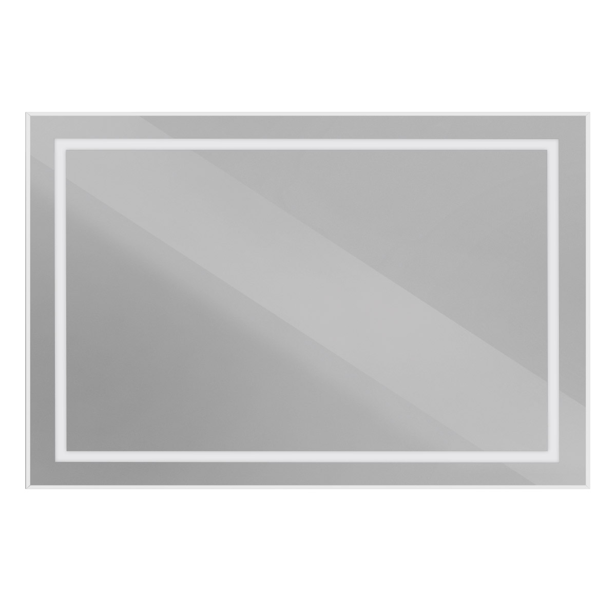 Зеркало в алюминиевой раме со встроенным светильником BelBagno Kraft 1200 х 32 х 800 (SPC-KRAFT-1200-800-SENS-AL)