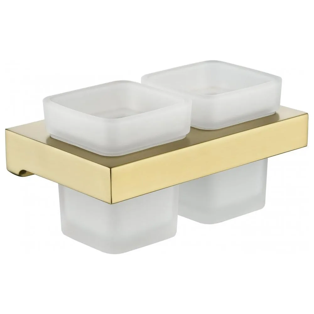 Стакан для ванной комнаты двойной Grocenberg AC0022MG, матовое золото