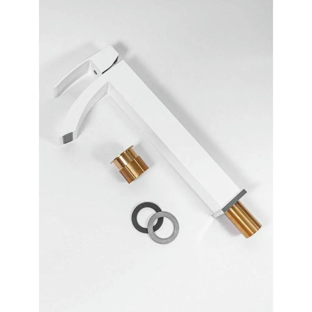 Смеситель для раковины высокий Hansberge H2077WW, белый