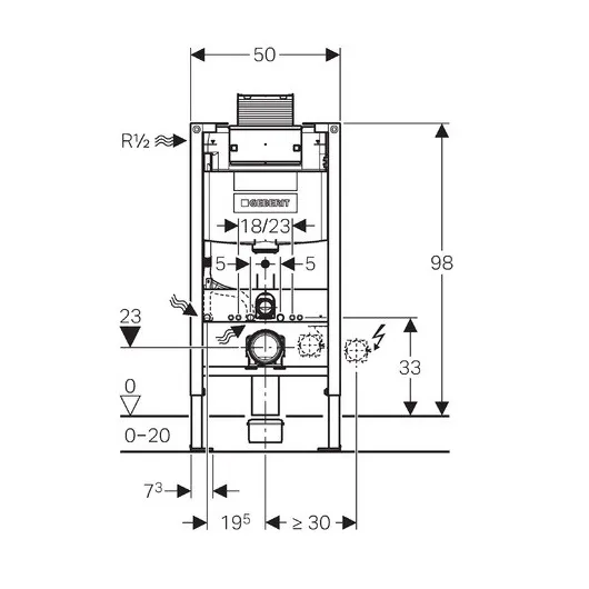 Инсталляция для унитаза подвесного Geberit Omega 12 (111.030.00.1)