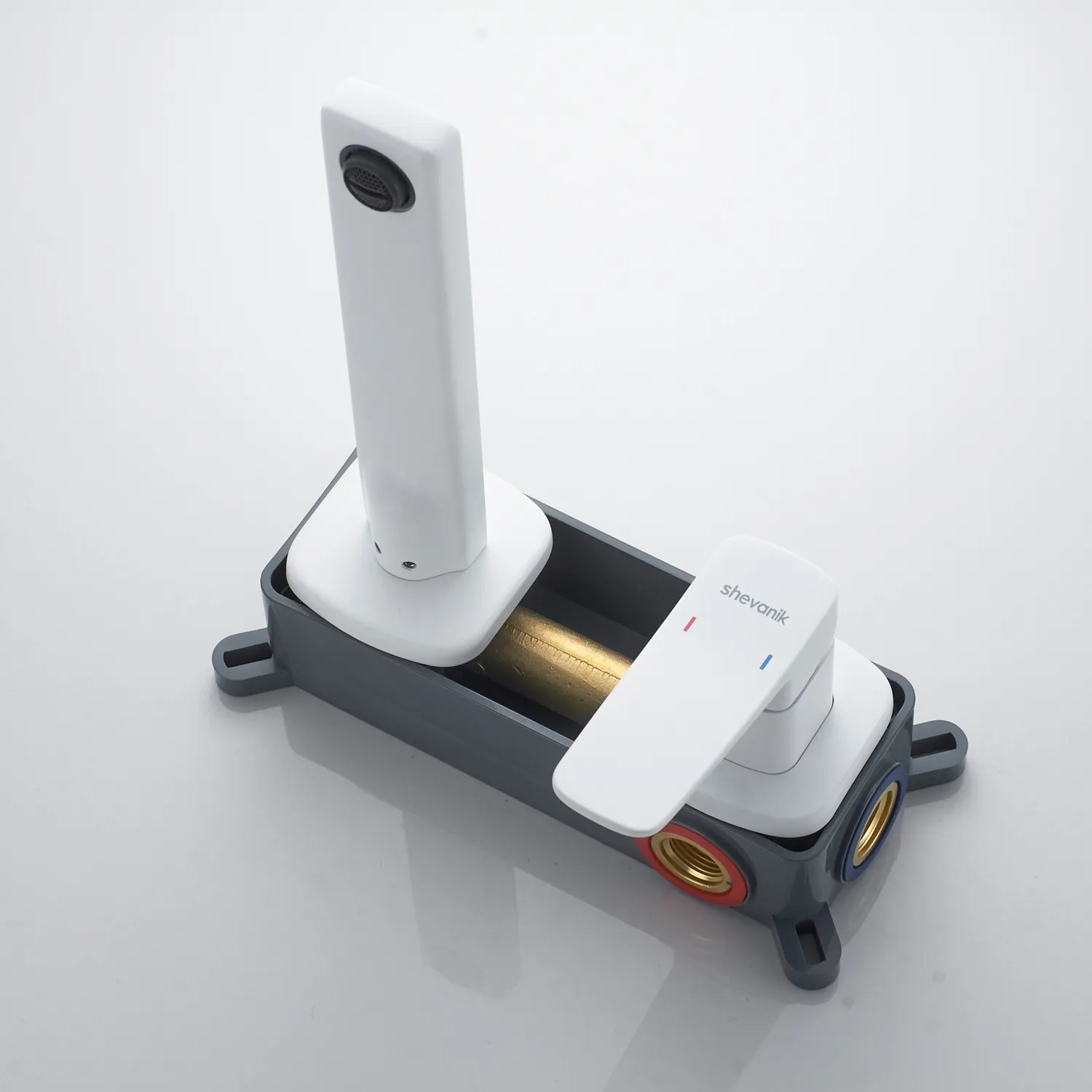 Смеситель для раковины встраиваемый Shevanik S9941C, белый