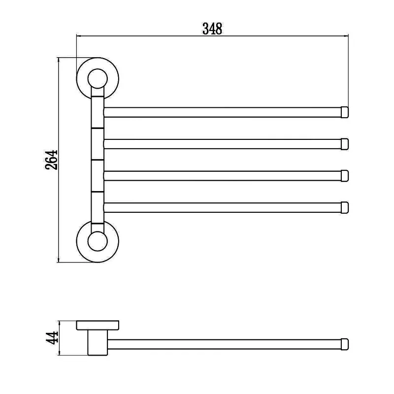 Держатель для полотенец поворотный (4-ой) Savol S-005604H