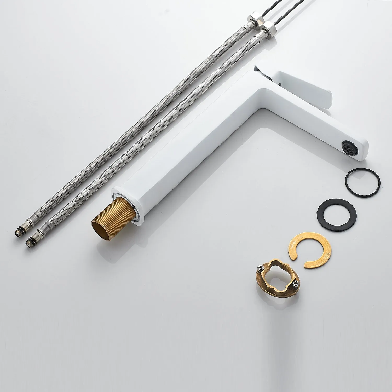 Смеситель для раковины высокий  Raffine F1199C, белый