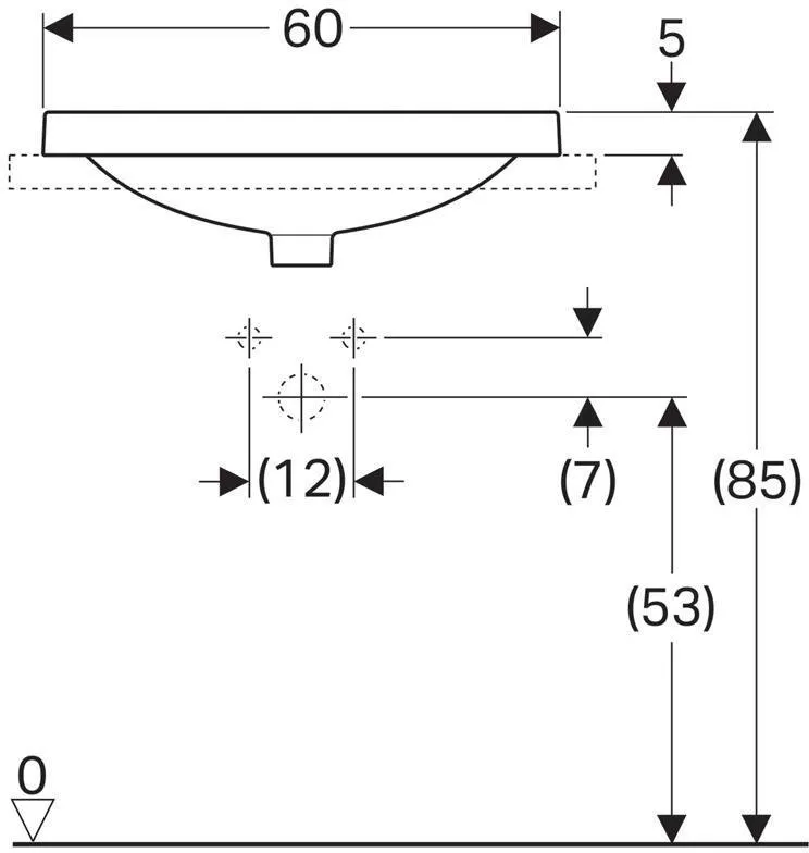 Раковина встраиваемая сверху Geberit Variform 178x480x600 мм (500.726.01.2)