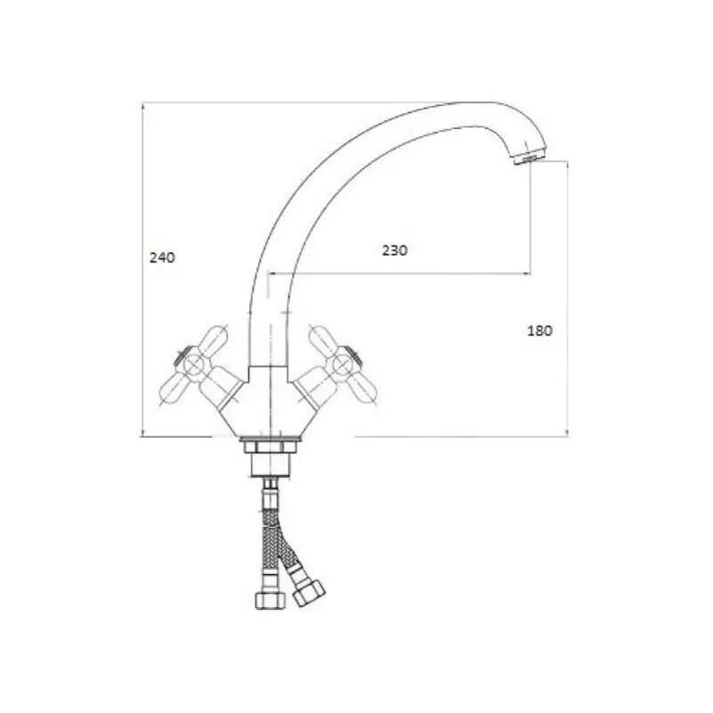 Смеситель для кухни D-Lin D156825, хром