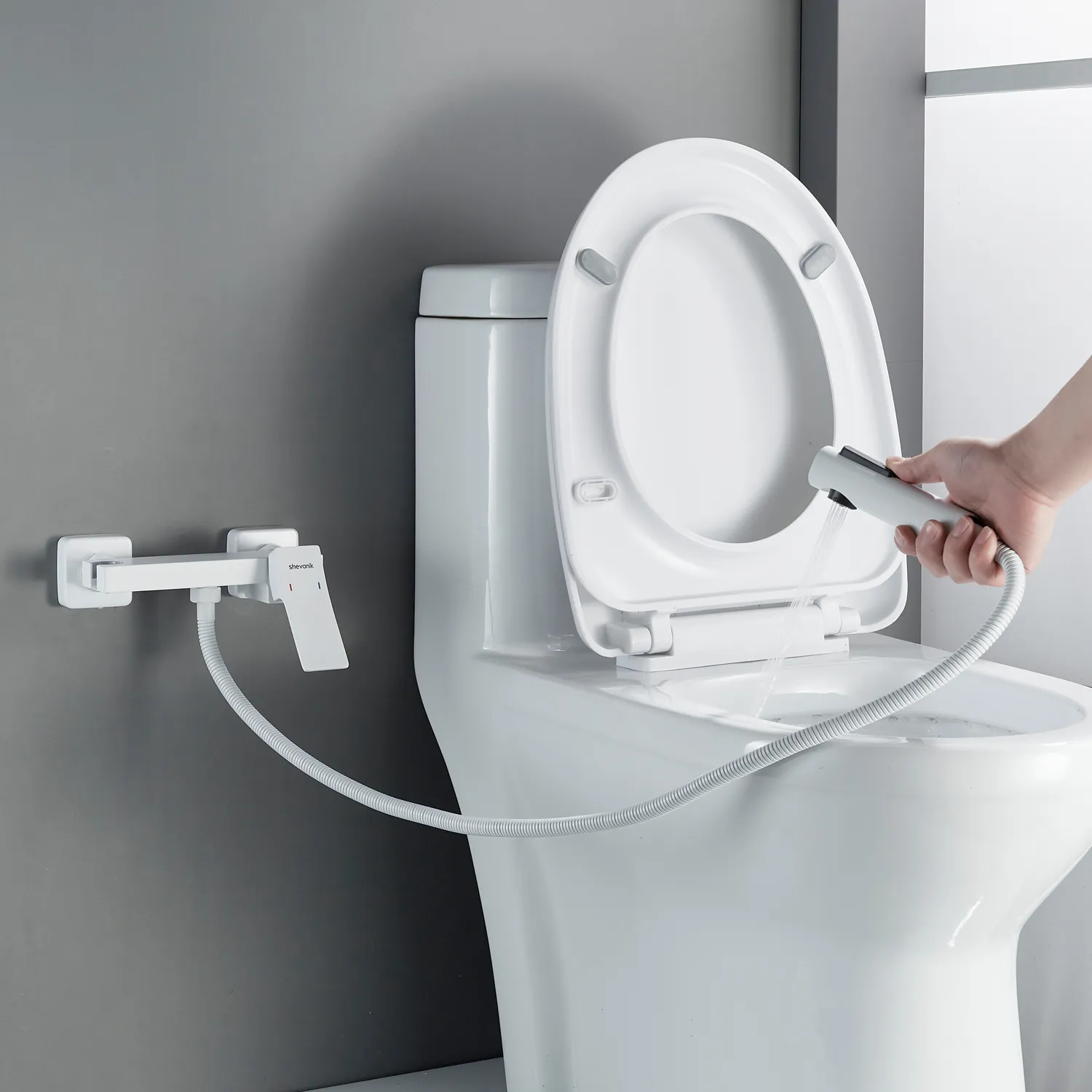 Гигиенический душ со смесителем Shevanik S4005C-1, белый