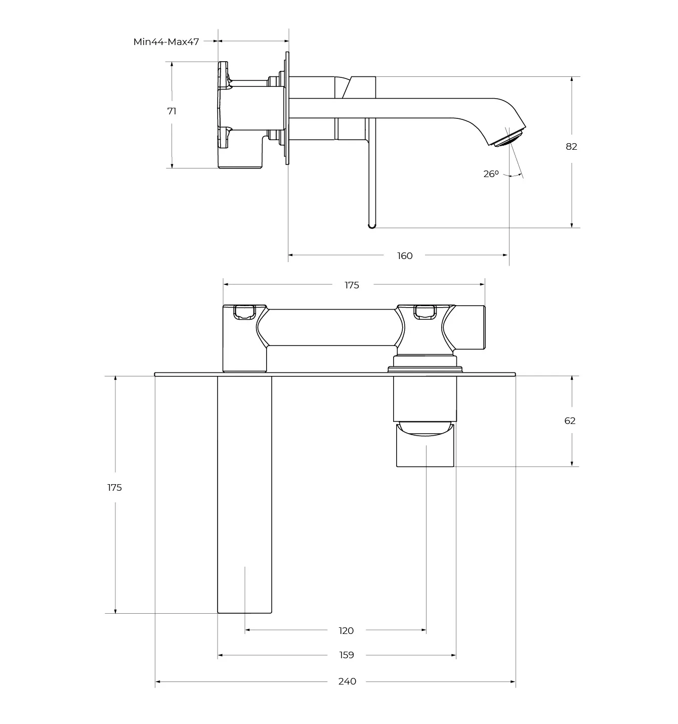 Встраиваемый смеситель для раковины BelBagno Aurora, хром (AURORA-BLVM-CRM-W0)