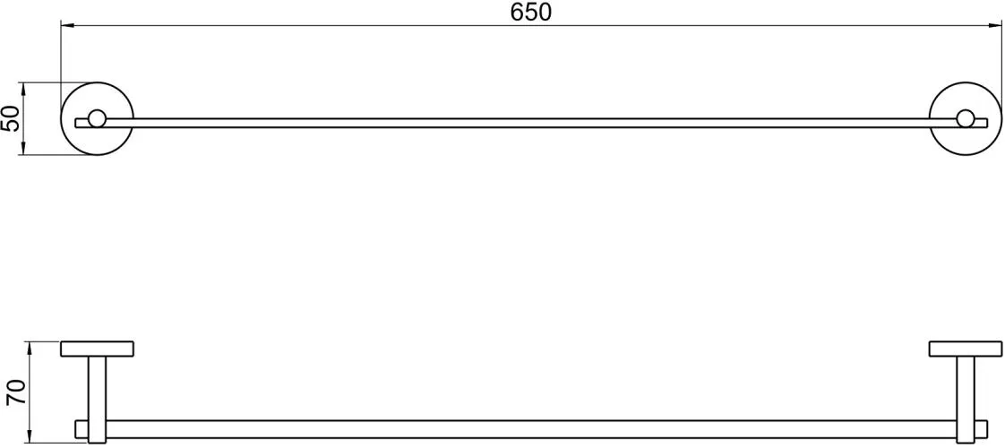 AQ4614MB БЕТТА полотенцедержатель 600 мм, матовый черный