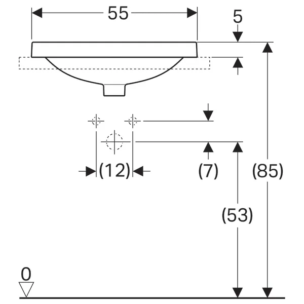 Раковина встраиваемая сверху Geberit Variform 178x400x550 мм (500.716.01.2)