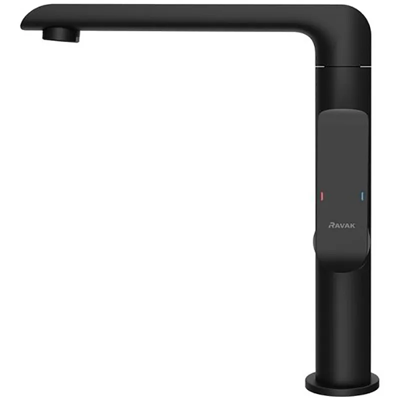 Смеситель для умывальника без донного клапана с поворотным изливом Ravak FL 016.20 черный