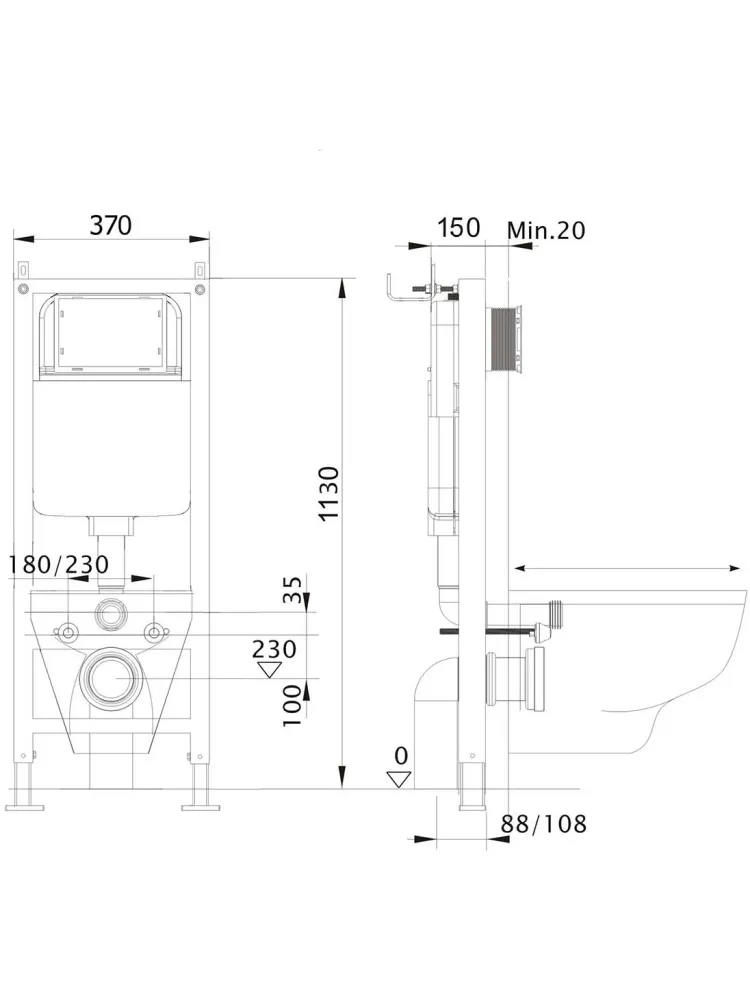 SET AQUATEK ЕВРОПА T-17-KDI72 (рама AQUATEK INS-0000017 +клавиша KDI-0000072 +крепеж KKI-0000002 +унитаз ЕВРОПА AQ1900T-00 с тонким сиденьем sc)