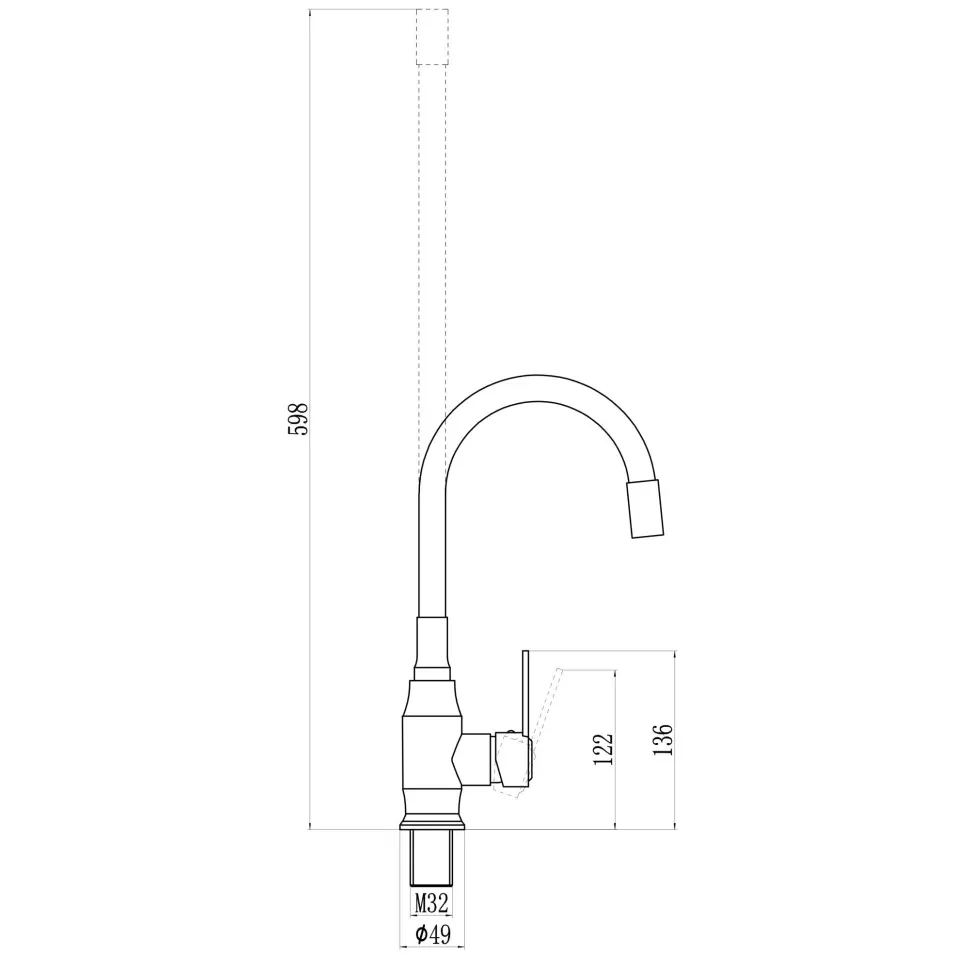 Смеситель для кухонной мойки Savol S-2805A12