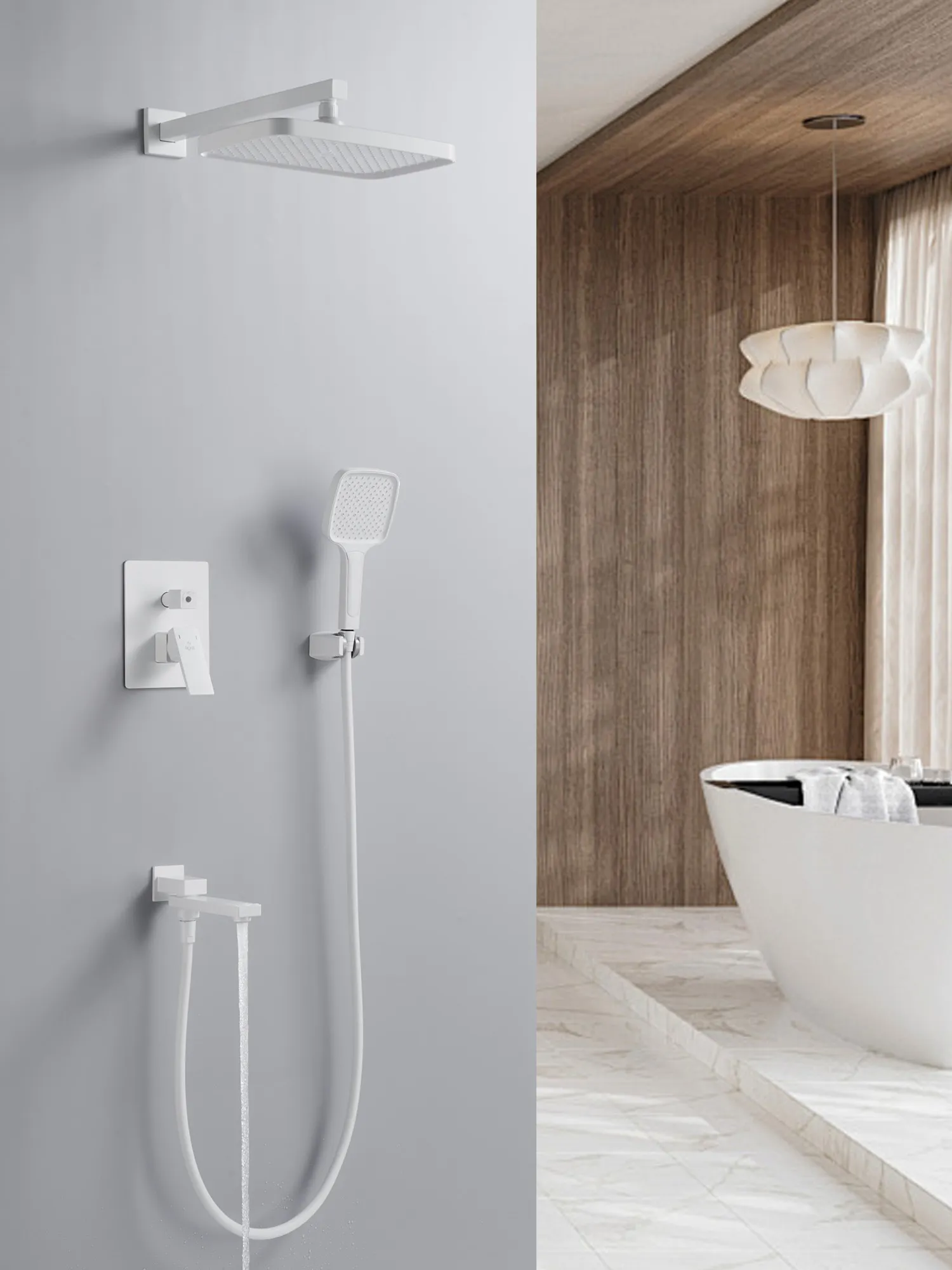 Душевая система встраиваемая Rose R2835C, белый