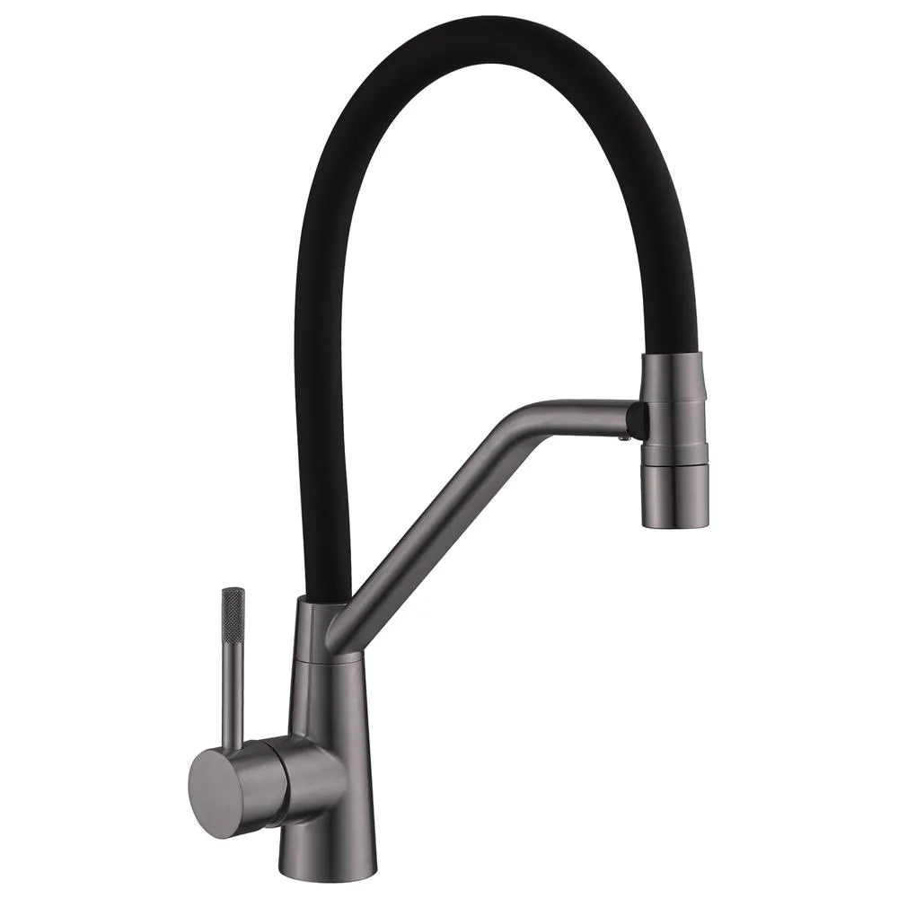 Смеситель для кухни с гибким изливом Fmark FS0352Q, графит
