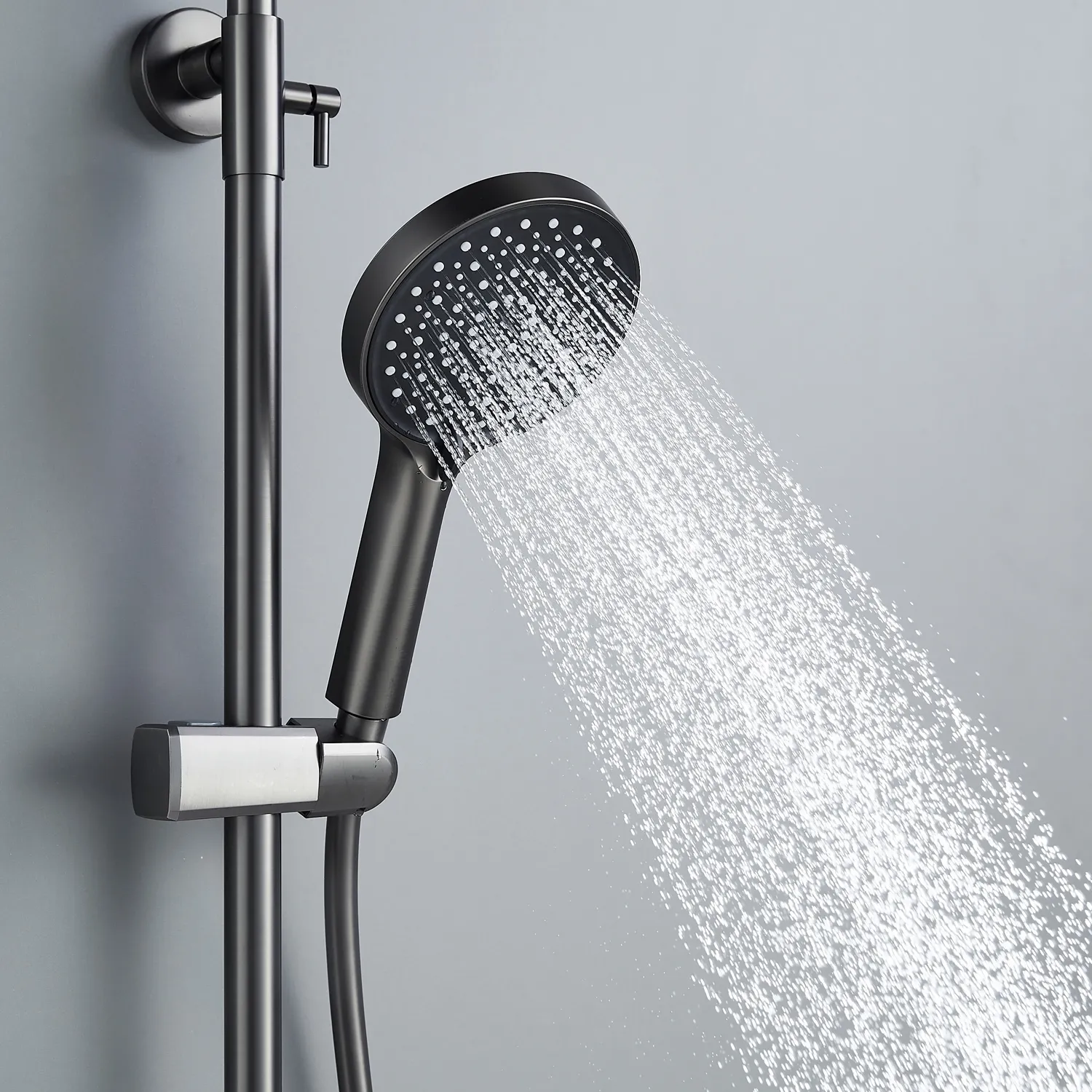 Душевая система Shevanik S4336T, оружейная сталь