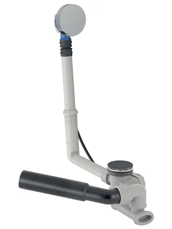 150.520.21.6 Слив-перелив Geberit, d52, длина 26 см, с декоративным комплектом: Глянцевый хром