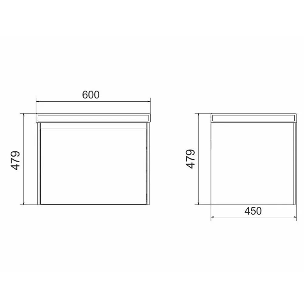 Тумба с раковиной подвесная Velvex Klaufs tp.KLA.COM.60.1Y, 60 см