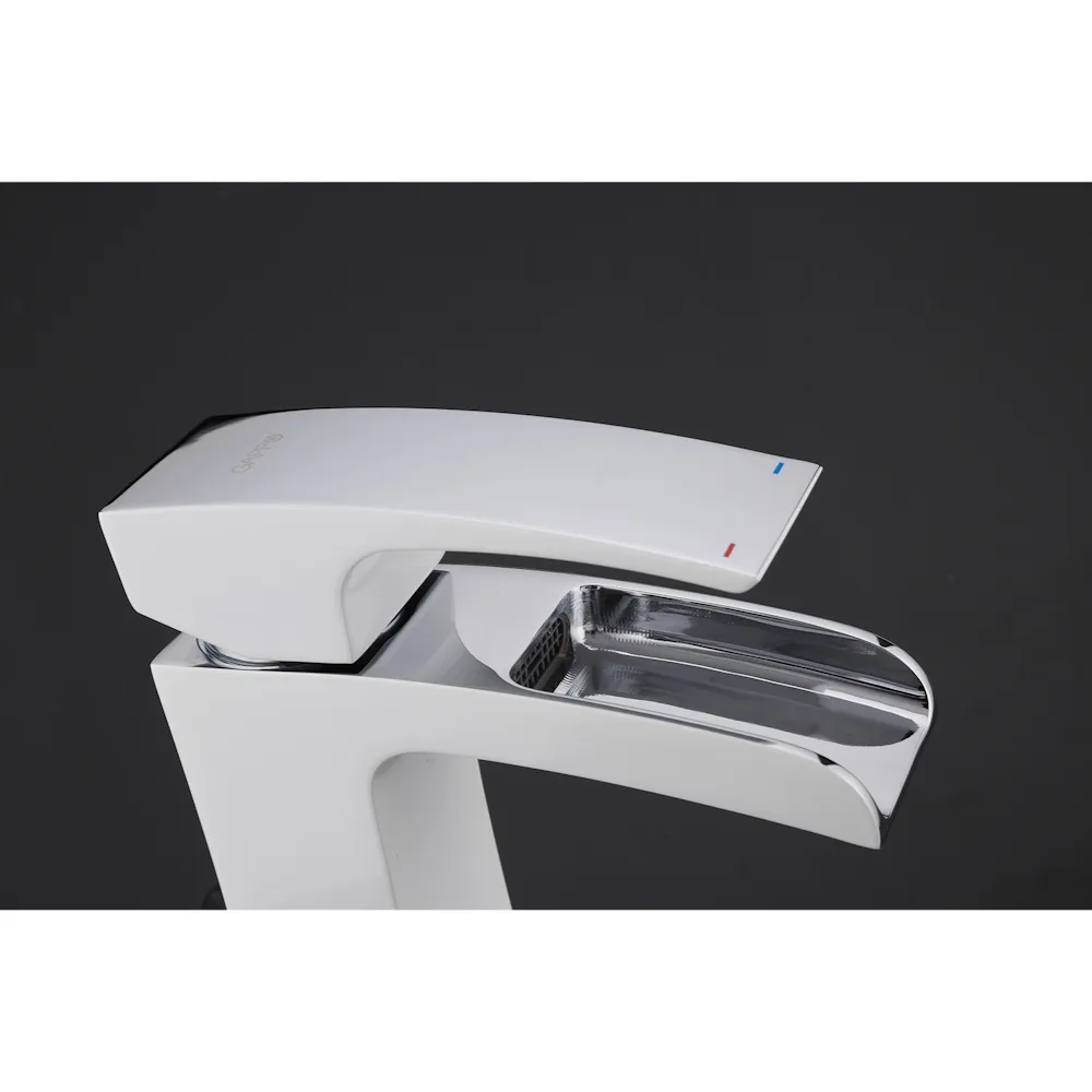 Смеситель для раковины Gappo G1007-30, белый/хром