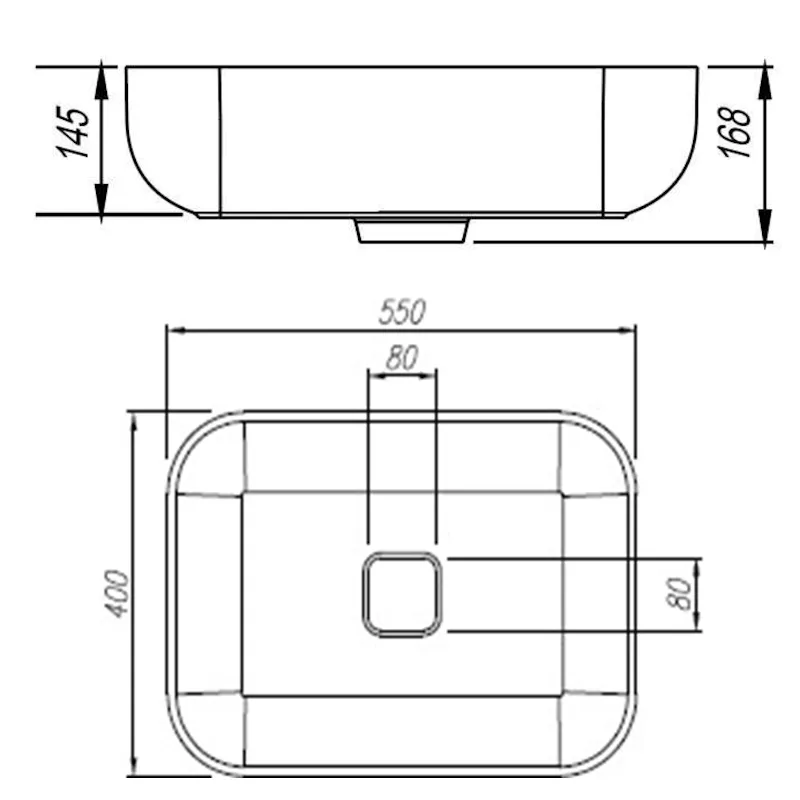 Раковина Florentina Наоми 55 см 10.330.00550.302, антрацит