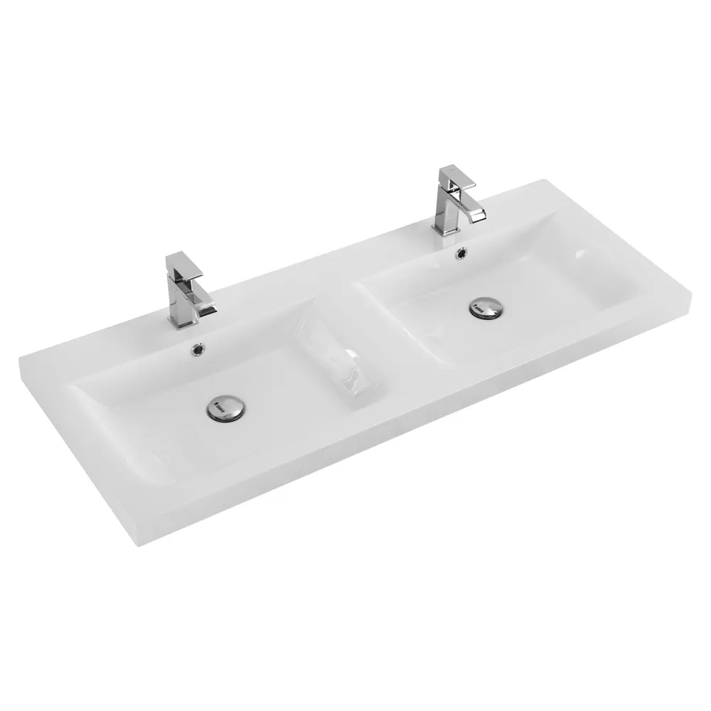 Раковина из искусственного мрамора с двумя чашами Cezares Eco 1200х480х155 (CZR-1200/480-2-LV-MR-ECO)