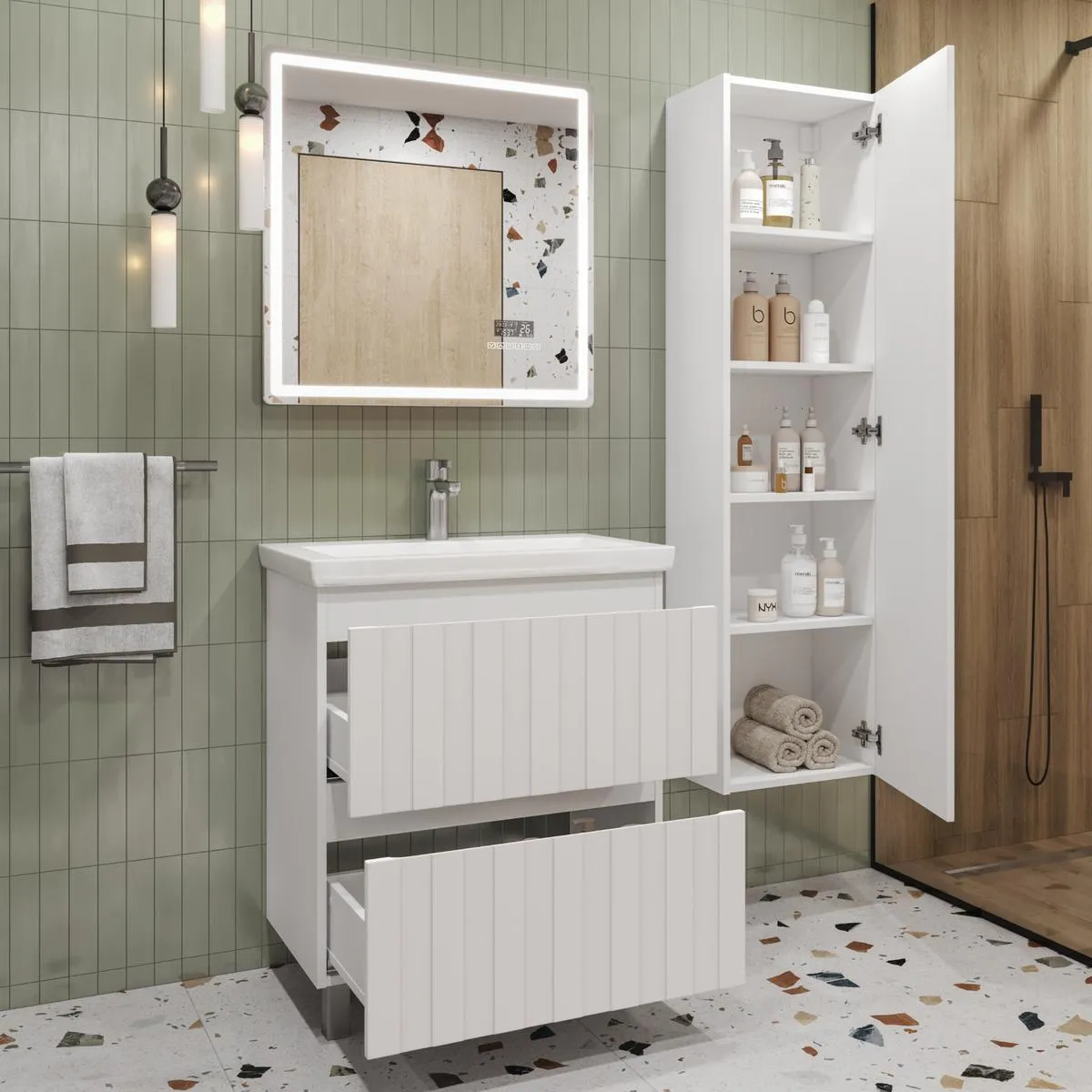 Тумба с раковиной напольная VIGO Finlay tn.FIN.COM.70.2Y, 70 см