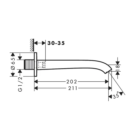 Излив на ванну HANSGROHE Vivenis Хром (75410000)