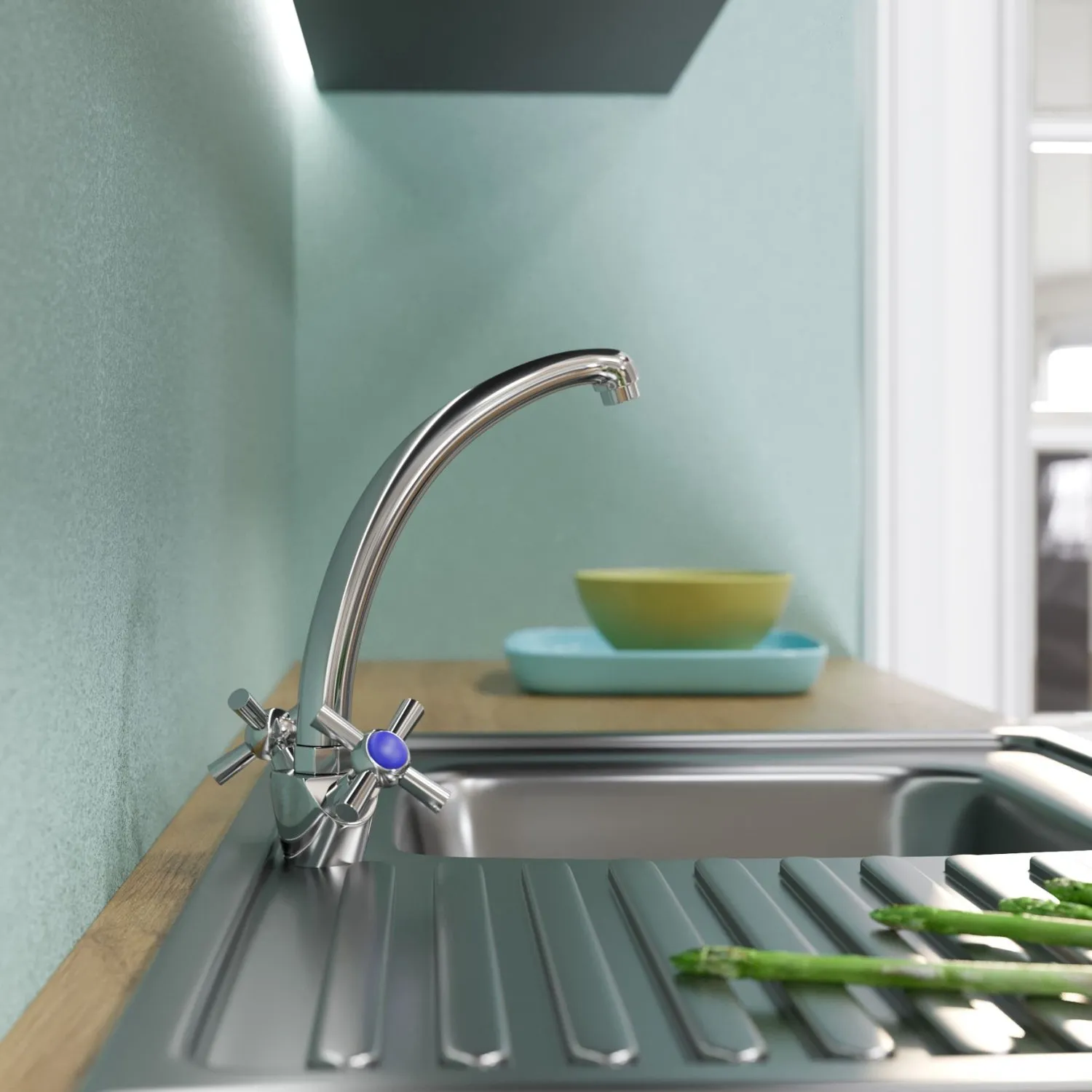 Смеситель для кухни MIXLINE ML09-032 высокий излив (522137)