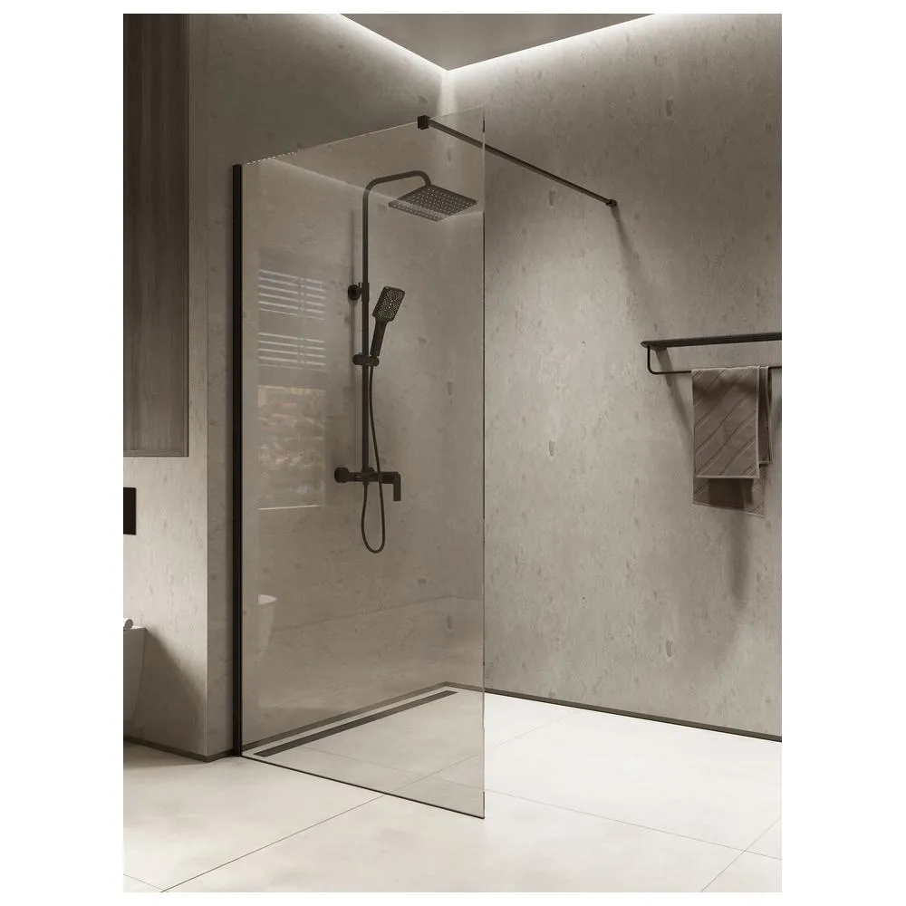 Душевая перегородка Knotlor WI100CG0BL 100х200, черный