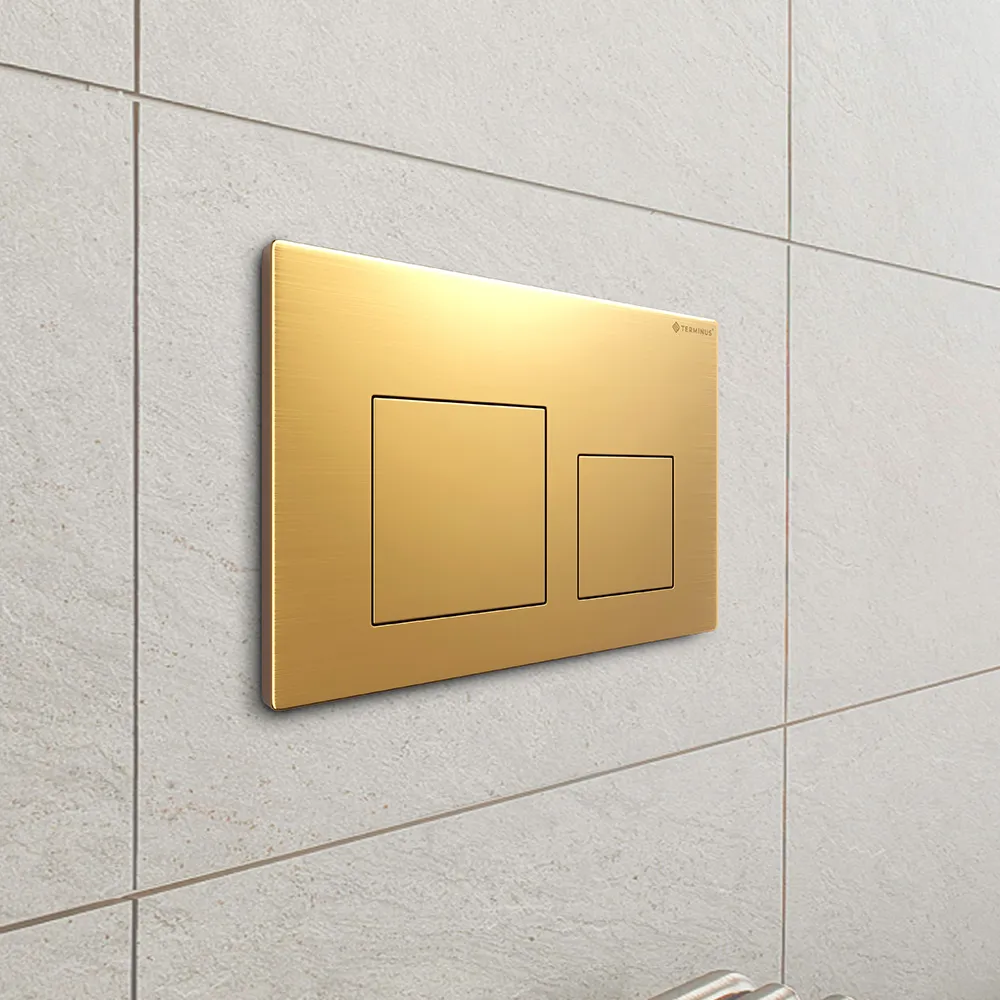 Клавиша смыва Terminus 82K24х16G, брашированное золото