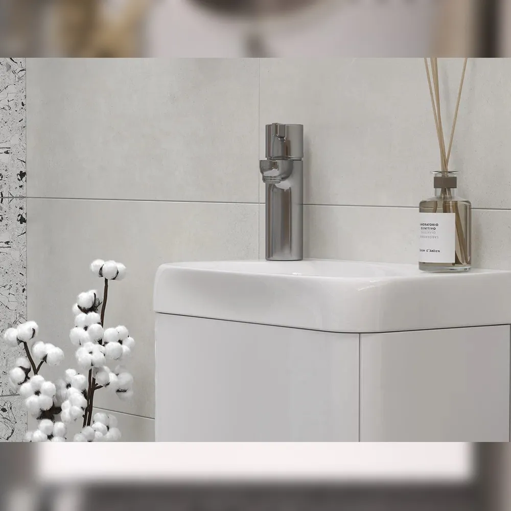 Тумба с раковиной подвесная Velvex Bio tp.BIO.BIO.MAXI.40.1D белый глянец, 40 см