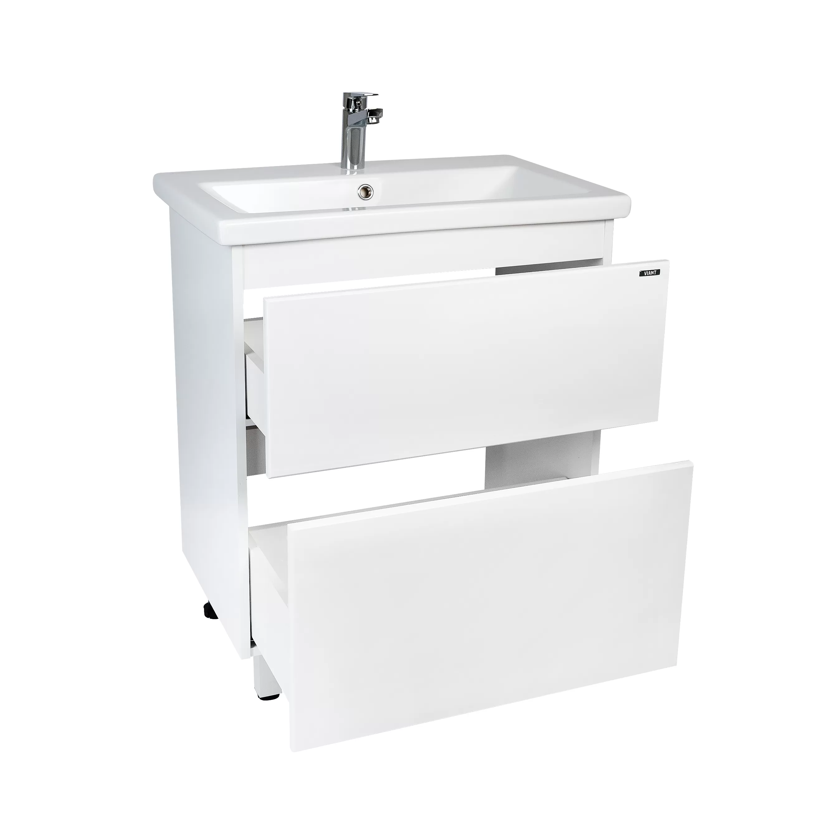Тумба VIANT "Мальта" COMO 70 2 ящика белая 425х655х820 (VMAL70COBEL-T2Y)