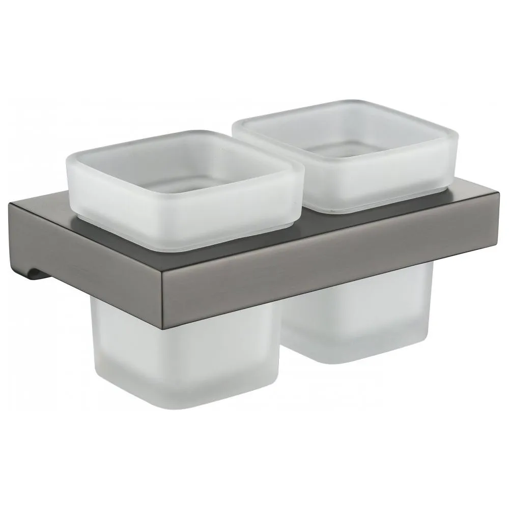 Стакан для ванной комнаты двойной Grocenberg AC0022BG, графит