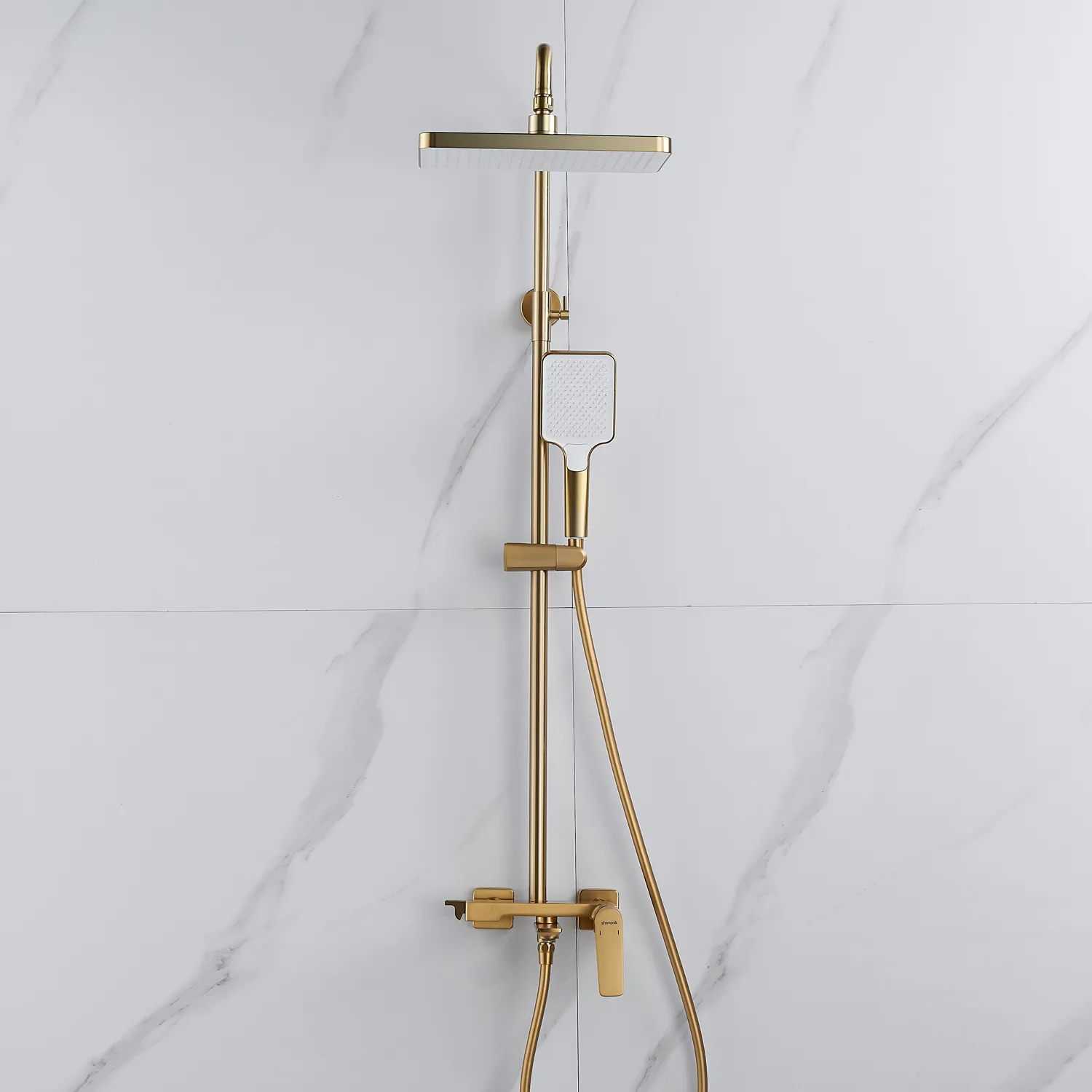 Душевая система Shevanik S4226G, золотой сатин