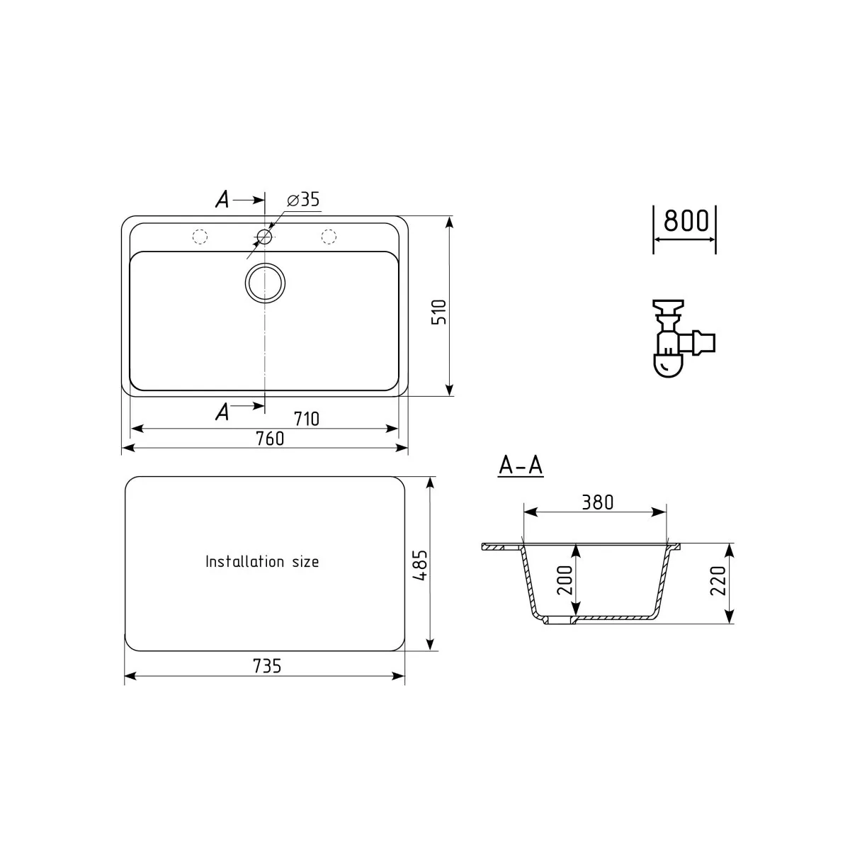 Кухонная мойка Ulgran U-600-307, терракот