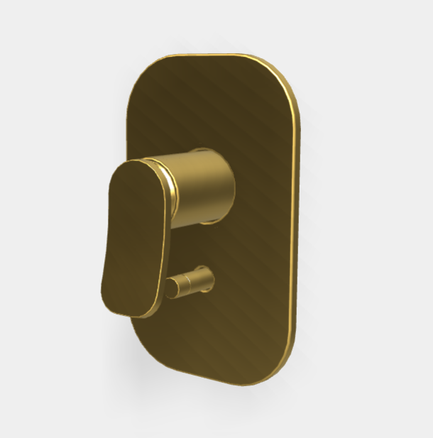 Смеситель для душа Fima Carlo Frattini Flo', с переключателем, брашированное золото (F3809X2OS)